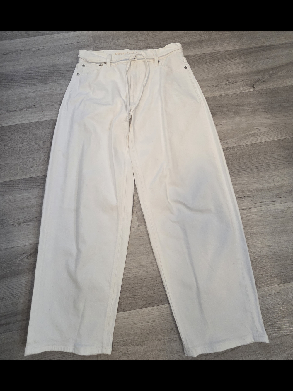 Classic Wide-Leg White Drawstring Pants